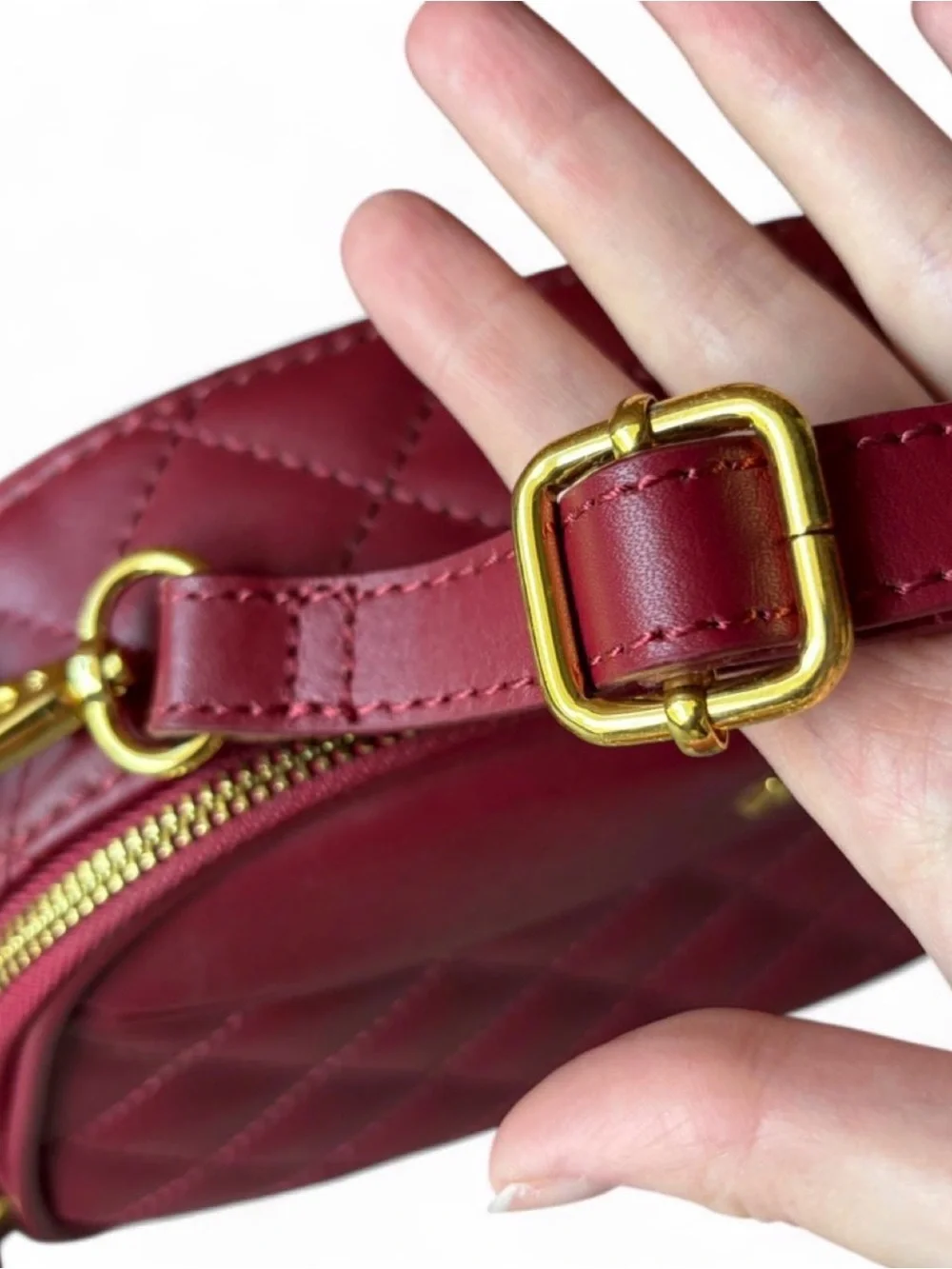 Joy & Iman Quilted Wine Crossbody Bag with Tassel